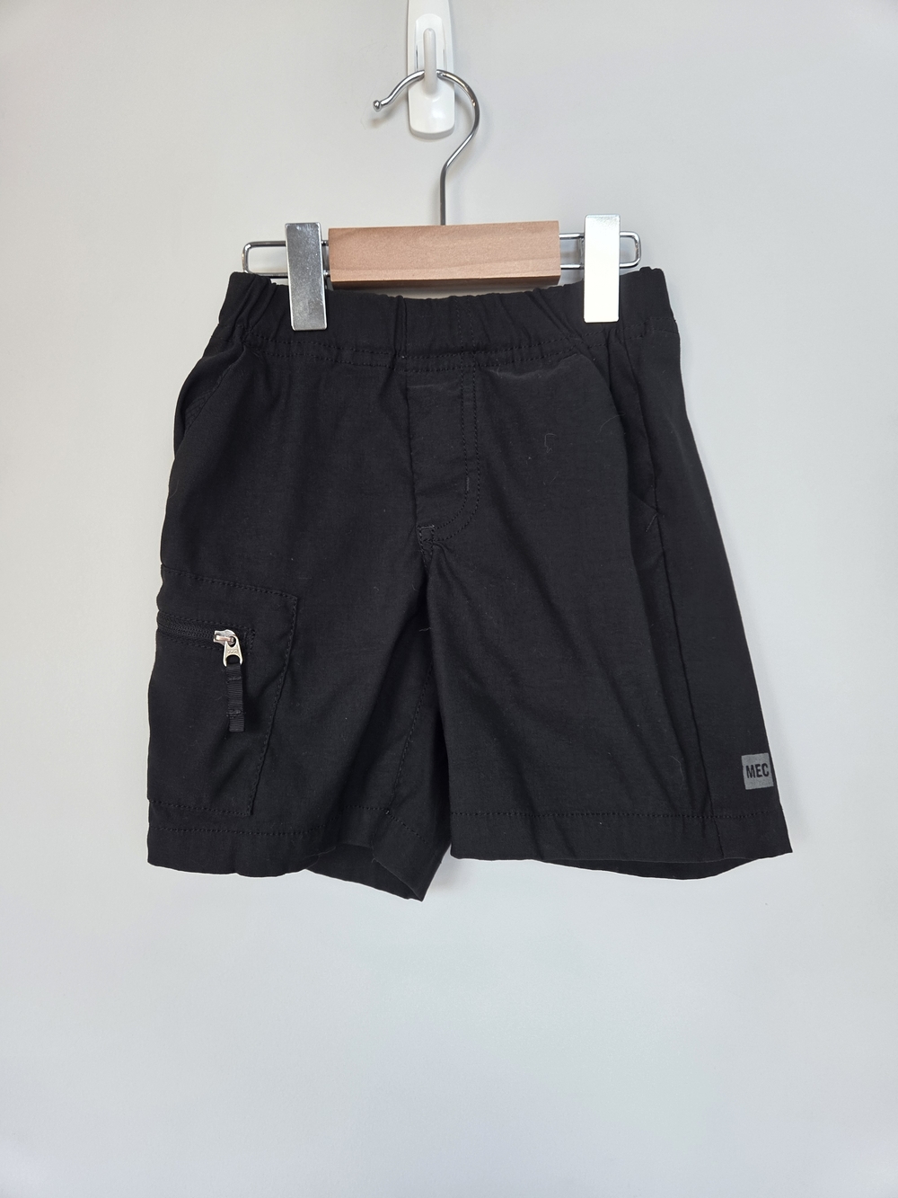 MEC Black Kids Cargo Shorts with Zip Pocket